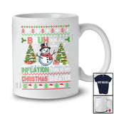 Personalized Due to Inflation Christmas Sweater; Lovely Custom Name Snowman; Family Group T-Shirt