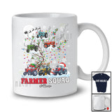 Personalized Farmer Squad; Amusing Christmas Lights Tractor On X-mas Tree; Farmer Farming T-Shirt