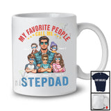 Personalized Favorite People Call Me Stepdad, Lovely Father's Day 5 Son Daughter Custom Name T-Shirt