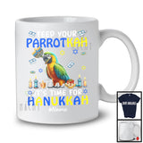 Personalized Feed Your Parrotkah Time For Hanukkah; Adorable Custom Name Parrot Bird T-Shirt