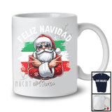 Personalized Feliz Navidad; Cheerful Christmas Custom Name Santa; Spanish X-mas Family T-Shirt