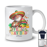 Personalized Feliz Navidad; Humorous Christmas Sombrero Mexican Santa; Custom Name Family T-Shirt