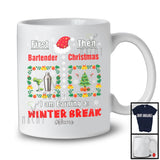 Personalized First Bartender Then Christmas; Joyful X-mas Winter Break; Custom Name Jobs T-Shirt