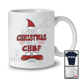 Personalized First Christmas As A Chef; Humorous Custom Name Plaid Santa; Future Promoting T-Shirt