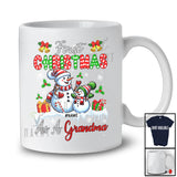 Personalized First Christmas As A Grandma; Amusing X-mas Custom Name Snowman Grandma; Family T-Shirt