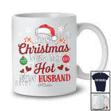 Personalized First Christmas With My Hot New Husband; Amusing Custom Name Couple Red Plaid T-Shirt