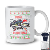 Personalized Fish You A Merry Christmas; Fantastic Sweater Santa Bass Fish; Custom Name Fishing T-Shirt