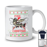 Personalized Fish You A Merry Christmas; Fantastic Sweater Santa Muskellunge; Custom Name Fishing T-Shirt