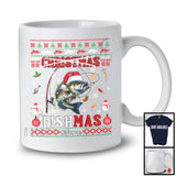 Personalized Fishmas Not Christmas; Amazing X-mas Santa Bass Fish; Custom Name Fishing T-Shirt