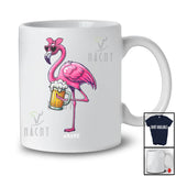 Personalized Flamingo Drinking Beer; Adorable Flamingo With Sunglasses; Custom Name Drunker T-Shirt