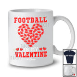 Personalized Football Is My Valentine; Adorable Hearts Football; Custom Name Sport Player Team T-Shirt