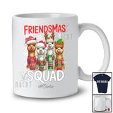 Personalized Friendsmas Squad; Amusing Christmas Four Alpacas; Custom Name Wild Animal T-Shirt