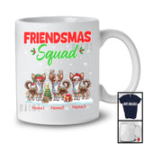 Personalized Friendsmas Squad; Awesome Christmas Lights Custom Name Three Chihuahua T-Shirt