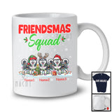 Personalized Friendsmas Squad; Awesome Christmas Lights Custom Name Three Husky T-Shirt