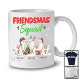 Personalized Friendsmas Squad; Awesome Christmas Lights Custom Name Three Llama T-Shirt