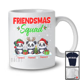 Personalized Friendsmas Squad; Awesome Christmas Lights Custom Name Three Panda T-Shirt