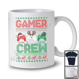 Personalized Gamer Crew; Merry Christmas Sweater Gaming Controllers; Custom Name Gamer T-Shirt