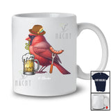 Personalized German Cardinal Bird Drinking Beer; Cheerful Festival Oktoberfest; Custom Name Family T-Shirt