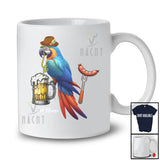 Personalized German Macaw Drinking Beer; Cheerful Festival Oktoberfest; Custom Name Family T-Shirt