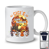 Personalized Gigi's Little Monsters, Creepy Halloween Moon Pumpkin, Custom Name Family T-Shirt