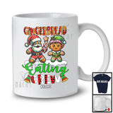 Personalized Gingerbread Eating Crew; Lovely Christmas Plaid; Custom Name Baking Baker T-Shirt