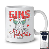 Personalized Gins Are My Valentine; Amazing Plaid Custom Name Couple Gin; Drinking Drunker T-Shirt