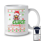 Personalized Go Cluck Yourself; Amusing Christmas Sweater Naughty Chicken; Custom Name Family T-Shirt