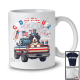 Personalized God Bless USA, Lovely 4th Of July Custom Name Bernedoodle On Pickup Truck, Patriotic T-Shirt