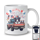 Personalized God Bless USA, Lovely 4th Of July Custom Name Border Collie On Pickup Truck, Patriotic T-Shirt