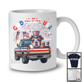 Personalized God Bless USA, Lovely 4th Of July Custom Name Bulldog On Pickup Truck, Patriotic T-Shirt