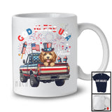 Personalized God Bless USA, Lovely 4th Of July Custom Name Cockapoo On Pickup Truck, Patriotic T-Shirt