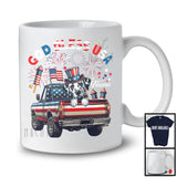 Personalized God Bless USA, Lovely 4th Of July Custom Name Dalmatian On Pickup Truck, Patriotic T-Shirt