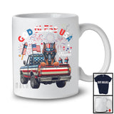 Personalized God Bless USA, Lovely 4th Of July Custom Name Dobermann On Pickup Truck, Patriotic T-Shirt