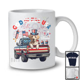 Personalized God Bless USA, Lovely 4th Of July Custom Name Labrador Retriever On Pickup Truck, Patriotic T-Shirt