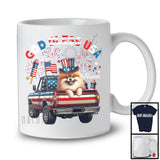 Personalized God Bless USA, Lovely 4th Of July Custom Name Pomeranian On Pickup Truck, Patriotic T-Shirt