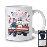 Personalized God Bless USA, Lovely 4th Of July Custom Name Poodle On Pickup Truck, Patriotic T-Shirt