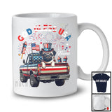 Personalized God Bless USA, Lovely 4th Of July Custom Name Pug On Pickup Truck, Patriotic T-Shirt