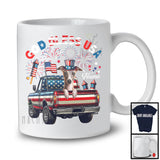 Personalized God Bless USA, Lovely 4th Of July Custom Name Whippet On Pickup Truck, Patriotic T-Shirt