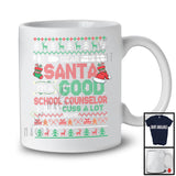 Personalized Good School Counselor I Just Cuss A Lot; Lovely Christmas Sweater Custom Name Careers T-Shirt