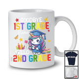 Personalized Goodbye 1st Grade Hello 2nd Grade, Joyful Summer Vacation Unicorn, Custom Name Graduate T-Shirt