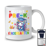 Personalized Goodbye Pre-K Hello Kindergarten, Joyful Summer Vacation Unicorn, Custom Name Graduate T-Shirt