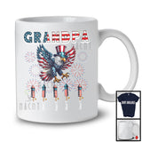 Personalized Grandpa, Amazing 4th Of July Custom Name Grandkids, Eagle USA Flag Patriotic T-Shirt