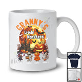 Personalized Granny's Little Monsters, Creepy Halloween Moon Pumpkin, Custom Name Family T-Shirt