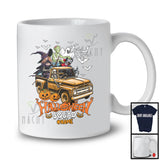 Personalized Halloween Squad; Scary Witch Zombie On Pickup Truck; Custom Name Family T-Shirt