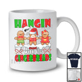 Personalized Hangin With My Gingerbreads; Joyful Christmas Three Gingerbreads; Custom Name T-Shirt