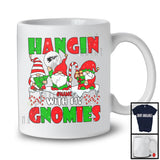 Personalized Hangin With My Gnomies; Joyful Christmas Three Gnomes; Custom Name Family T-Shirt