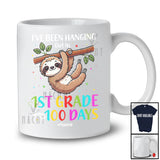 Personalized Hanging Out In 1st Grade For 100 Days; Adorable Sloth Custom Name Students T-Shirt