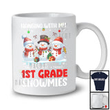 Personalized Hanging With My 1st Grade Snowmies; Joyful Christmas Custom Name 3 Snowman; Teacher T-Shirt