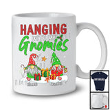 Personalized Hanging With My Gnomies; Humorous Christmas Custom Name 2 Gnomes; Family T-Shirt