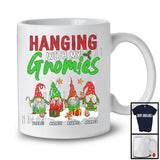 Personalized Hanging With My Gnomies; Humorous Christmas Custom Name 4 Gnomes; Family T-Shirt